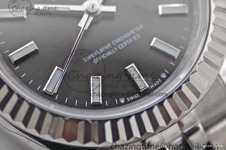 1231 Lady DateJust 28 SS TWF 1:1 Best Edition 904L Steel Black Dial on President Bracelet NH Unisex 2176
